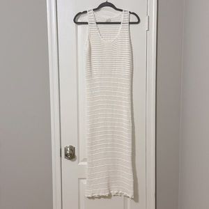 Aritzia Wilfred Ephron Cotton Crochet Midi Dress in White Sz Small